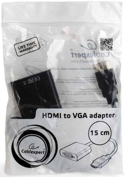 Adapter Gembird HDMI-A to VGA, must, 0.15 m