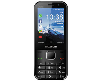 Mobiiltelefon MaxCom MK281 4G, must, 4GB/512MB