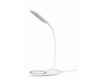 Valgusti Gembird Desk Lamp+Wireless Charger 10808472, LED, alus, 10W